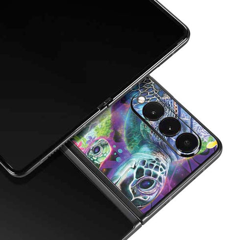 Rainbow Sea Turtles by Sheena Pike Galaxy Z Fold3 5G Skin