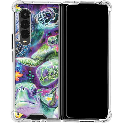 Rainbow Sea Turtles by Sheena Pike Galaxy Z Fold4 5G Clear Case