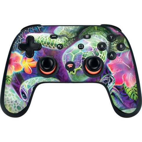Rainbow Sea Turtles by Sheena Pike Google Stadia Controller Skin