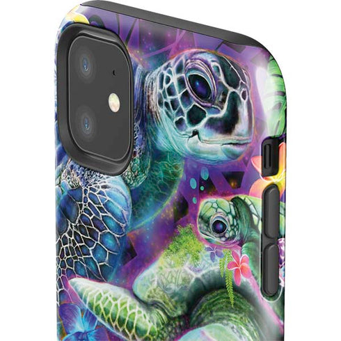 Rainbow Sea Turtles by Sheena Pike iPhone 11 Impact Case