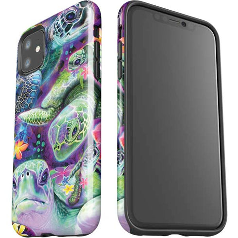 Rainbow Sea Turtles by Sheena Pike iPhone 11 Impact Case