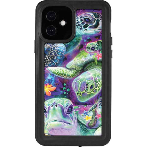 Rainbow Sea Turtles by Sheena Pike iPhone 12 Waterproof Case