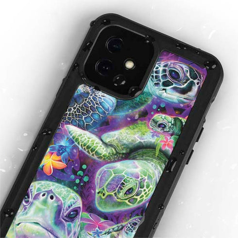 Rainbow Sea Turtles by Sheena Pike iPhone 12 Waterproof Case