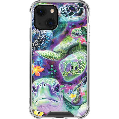 Rainbow Sea Turtles by Sheena Pike iPhone 13 Mini Clear Case