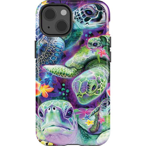 Rainbow Sea Turtles by Sheena Pike iPhone 15 Impact Case