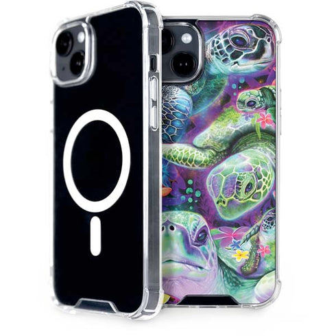 Rainbow Sea Turtles by Sheena Pike iPhone 15 MagSafe Case
