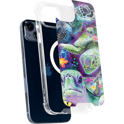 Rainbow Sea Turtles by Sheena Pike iPhone 14 Plus MagSafe Case
