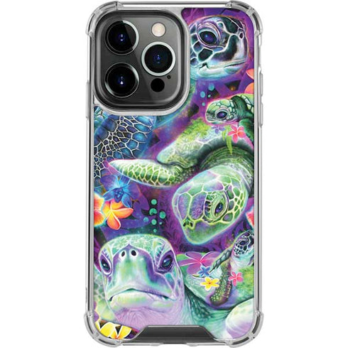 Rainbow Sea Turtles by Sheena Pike iPhone 14 Pro Clear Case