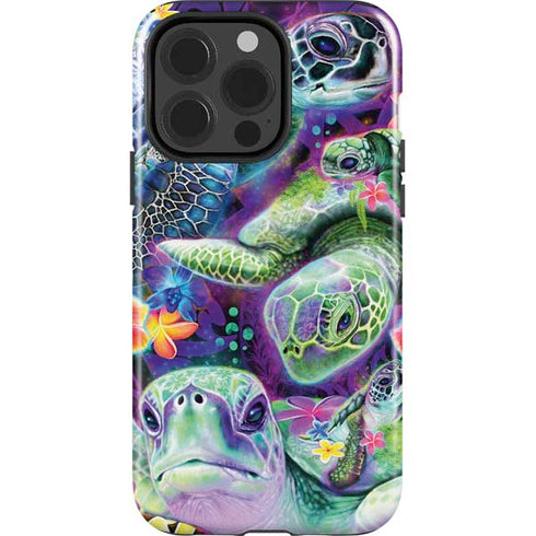 Rainbow Sea Turtles by Sheena Pike iPhone 14 Pro Impact Case