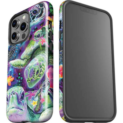 Rainbow Sea Turtles by Sheena Pike iPhone 15 Pro Impact Case