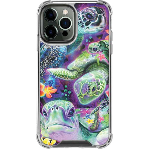 Rainbow Sea Turtles by Sheena Pike iPhone 14 Pro Max Clear Case