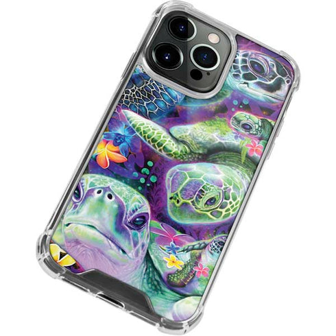 Rainbow Sea Turtles by Sheena Pike iPhone 14 Pro Max Clear Case