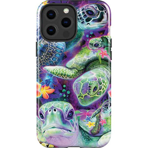 Rainbow Sea Turtles by Sheena Pike iPhone 15 Pro Max Impact Case