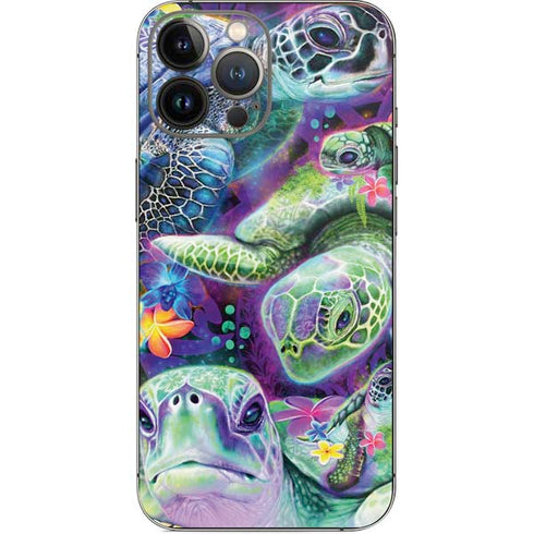 Rainbow Sea Turtles by Sheena Pike iPhone 14 Pro Max Skin