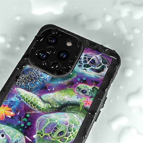 Rainbow Sea Turtles by Sheena Pike iPhone 14 Pro Max Waterproof Case