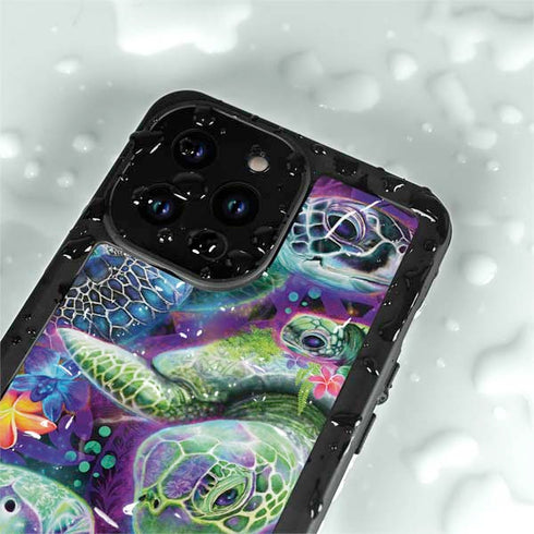 Rainbow Sea Turtles by Sheena Pike iPhone 14 Pro Waterproof Case