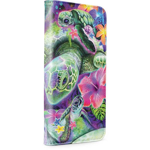 Rainbow Sea Turtles by Sheena Pike iPhone 15 Folio Case