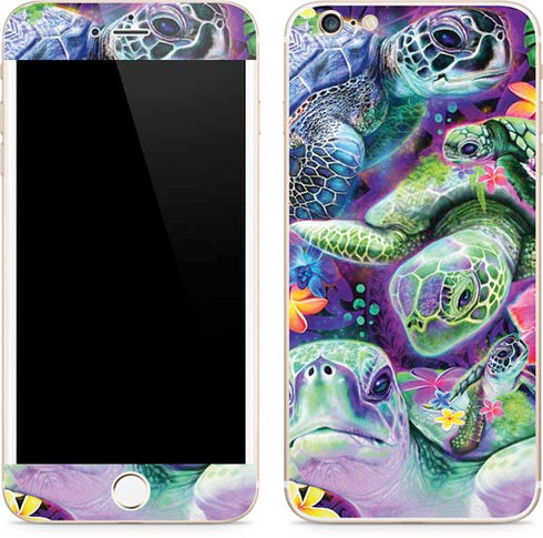 Rainbow Sea Turtles by Sheena Pike iPhone 6/6s Plus Skin