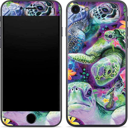 Rainbow Sea Turtles by Sheena Pike iPhone 8 Skin
