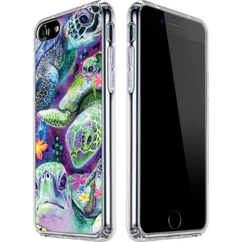 Rainbow Sea Turtles by Sheena Pike iPhone SE (2nd & 3rd Gen) Clear Case