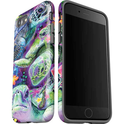 Rainbow Sea Turtles by Sheena Pike iPhone SE (2nd & 3rd Gen) Pro Case