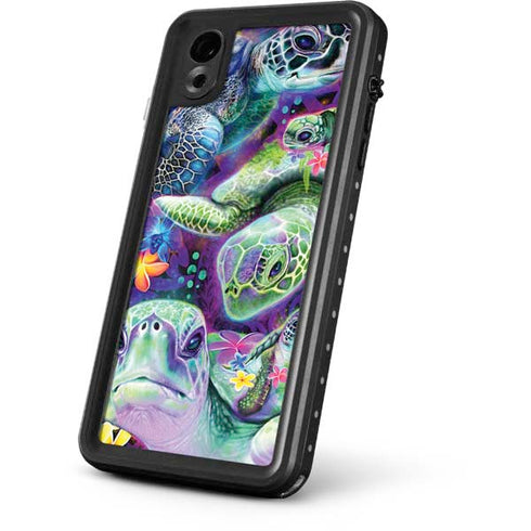 Rainbow Sea Turtles by Sheena Pike iPhone XR Waterproof Case