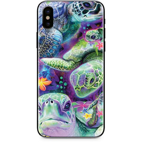 Rainbow Sea Turtles by Sheena Pike iPhone XS Skin