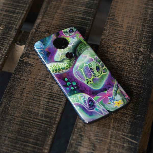 Rainbow Sea Turtles by Sheena Pike Moto E5 Plus Skin