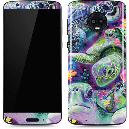 Rainbow Sea Turtles by Sheena Pike Moto G6 Skin