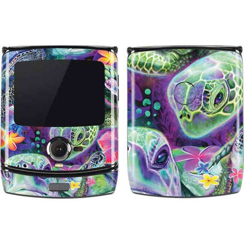 Rainbow Sea Turtles by Sheena Pike Motorola RAZR Skin