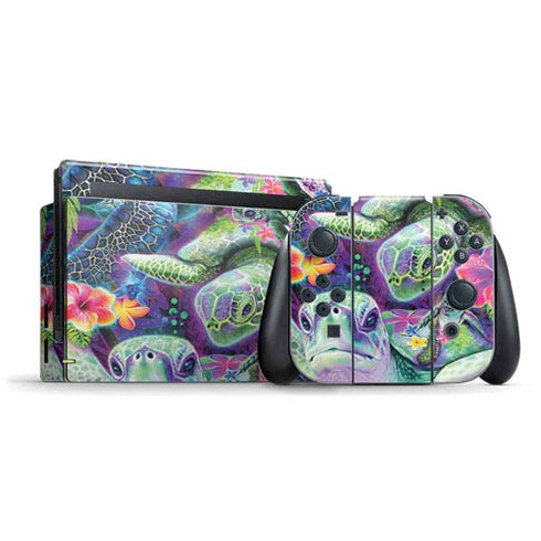 Rainbow Sea Turtles by Sheena Pike Nintendo Switch Bundle Skin