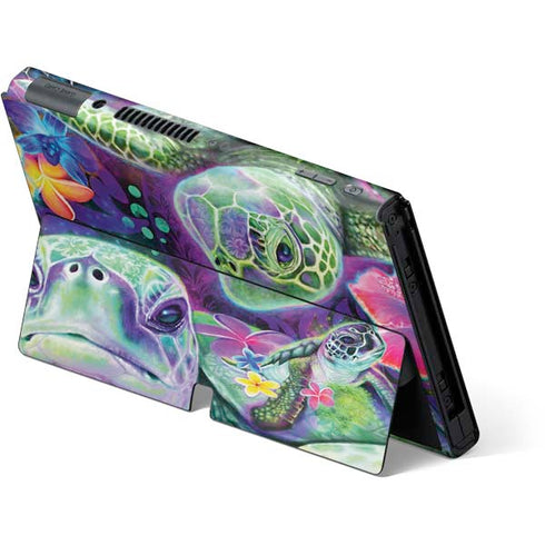 Rainbow Sea Turtles by Sheena Pike Nintendo Switch OLED (2021) Skin