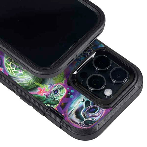 Rainbow Sea Turtles by Sheena Pike Otterbox Defender iPhone Skin