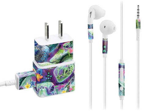 Rainbow Sea Turtles by Sheena Pike Phone Charger Skin