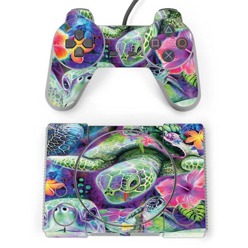 Rainbow Sea Turtles by Sheena Pike PlayStation Classic Bundle Skin
