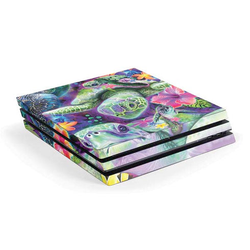 Rainbow Sea Turtles by Sheena Pike PS4 Pro Console Skin