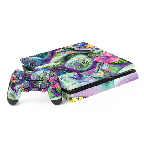 Rainbow Sea Turtles by Sheena Pike PS4 Slim Bundle Skin