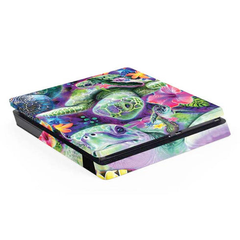 Rainbow Sea Turtles by Sheena Pike PS4 Slim Skin