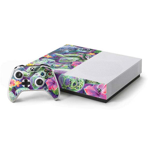 Rainbow Sea Turtles by Sheena Pike Xbox One S All-Digital Edition Bundle Skin