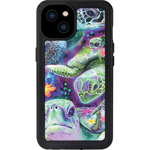 Rainbow Sea Turtles by Sheena Pike iPhone 15 Plus Waterproof Case