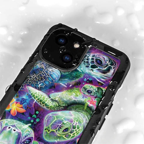 Rainbow Sea Turtles by Sheena Pike iPhone 15 Plus Waterproof Case