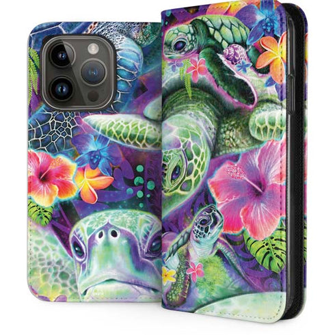 Rainbow Sea Turtles by Sheena Pike iPhone 15 Pro Folio Case