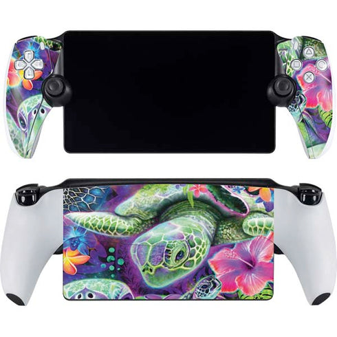 Rainbow Sea Turtles by Sheena Pike PlayStation Portal Remote Player Skin