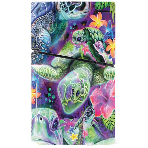Rainbow Sea Turtles by Sheena Pike PS5 Slim Disk Console Skin