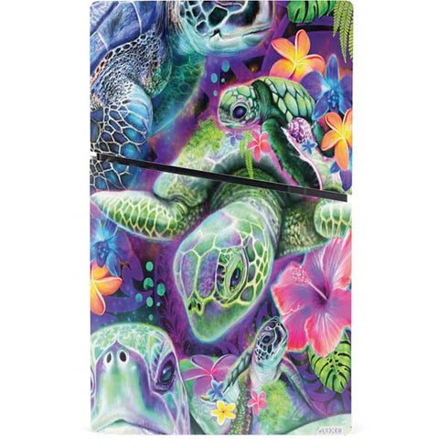 Rainbow Sea Turtles by Sheena Pike PS5 Slim Digital Edition Console Skin