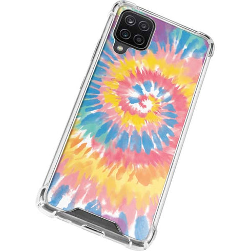 Rainbow Tie Dye Galaxy A12 Clear Case