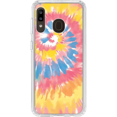Rainbow Tie Dye Galaxy A20 Clear Case