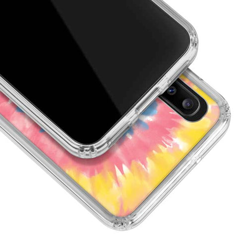 Rainbow Tie Dye Galaxy A20 Clear Case