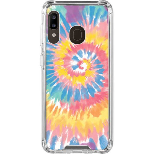 Rainbow Tie Dye Galaxy A30 Clear Case