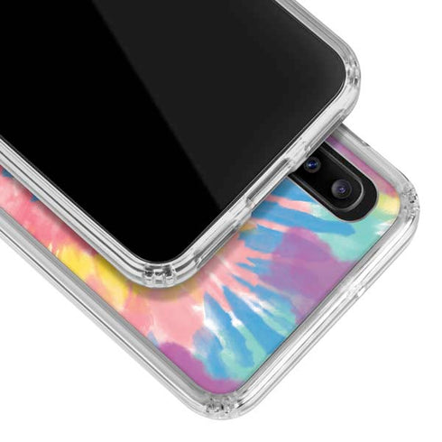 Rainbow Tie Dye Galaxy A30 Clear Case